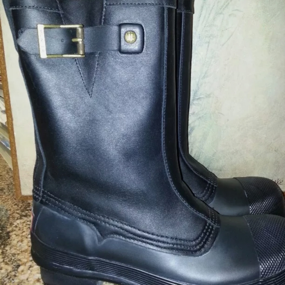 Hunter Original Biker Adjustable Side Black Boots